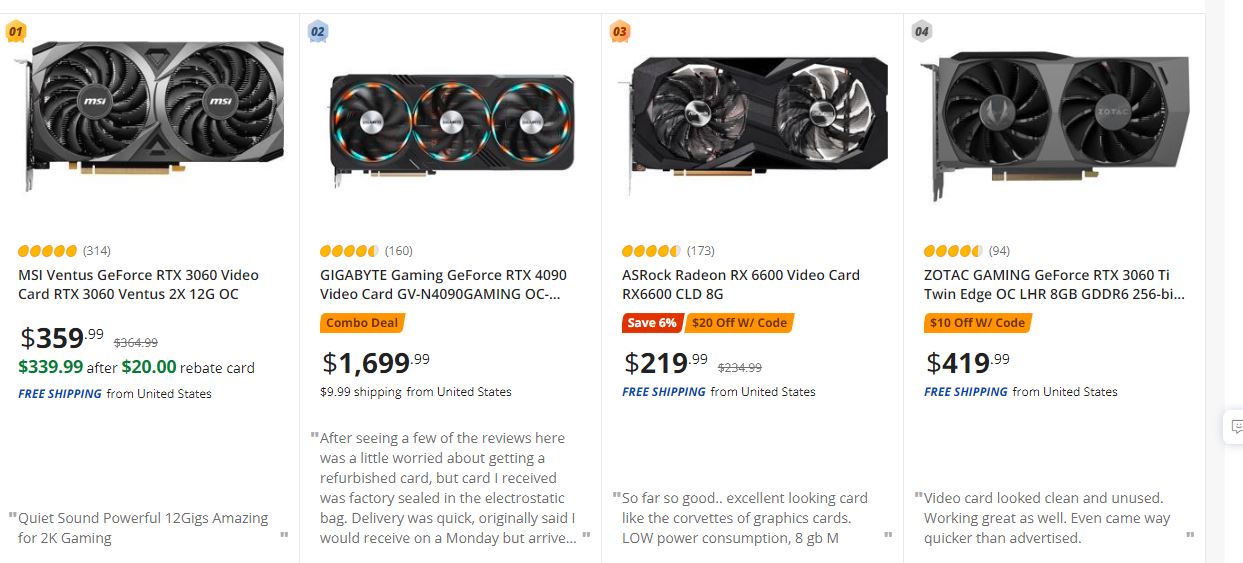 GeForce RTX 3060 Is Currently Best Selling GPU On Newegg