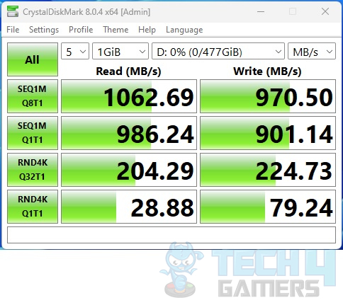 DataTraveler Max USB 3.2 Gen 2 512GB USB-C — CrystalDiskMark