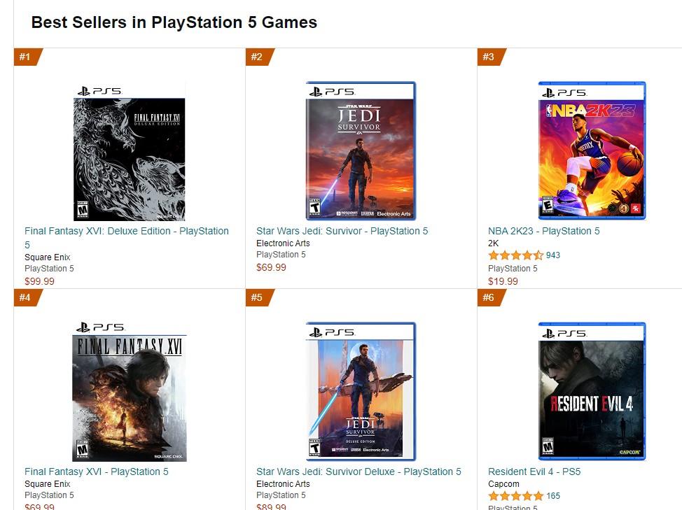 Final Fantasy 16 Amazon Best Sellers
