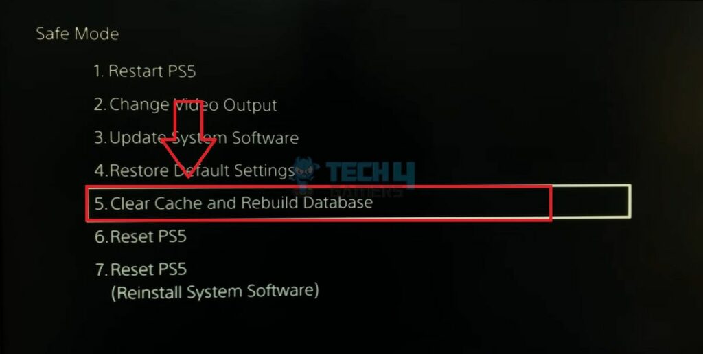 Choose The "Clear Cache And Rebuild Database" Option