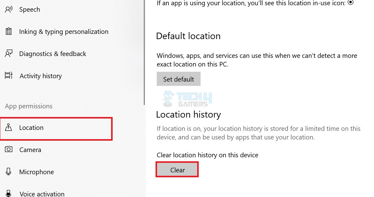 How to clear location cache