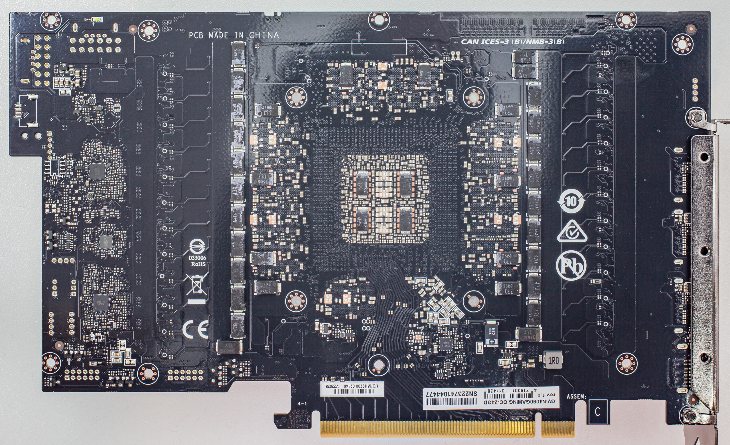 GIGABYTE GeForce RTX 4090 Gaming OC 24G — Back PCB Design scaled