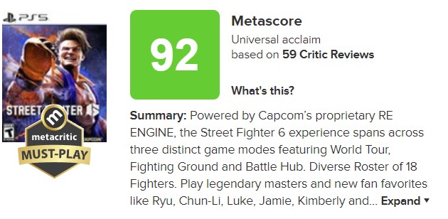 Street Fighter 6 - Ultimate Fighting Game Launches With 92/100 on Metacritic  [UPDATE]