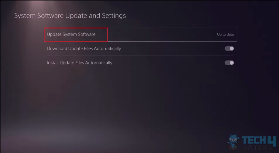 Updating PS5 console