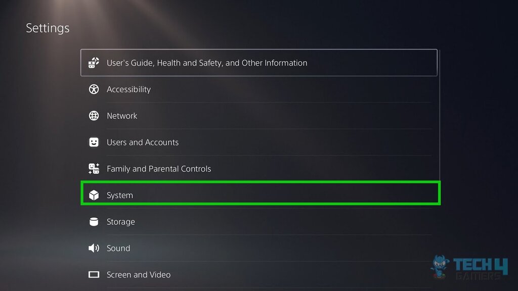 PS5 System Settings