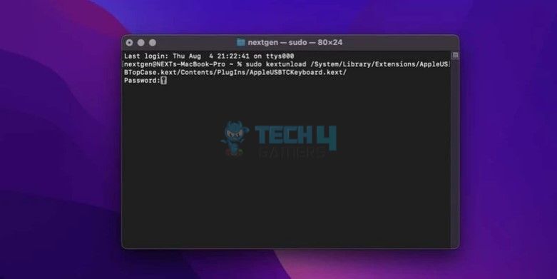 Command Terminal Window in MacBook