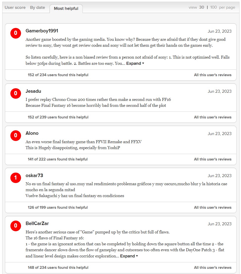Final Fantasy 16 Reviews Metacritic