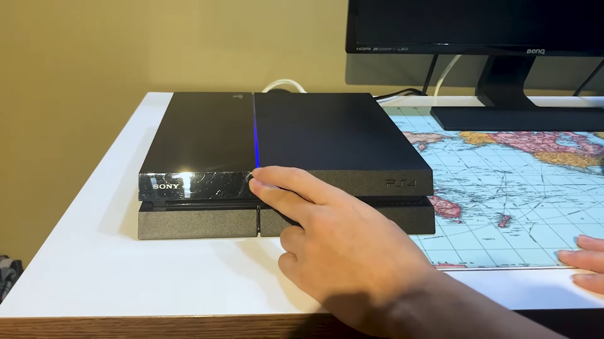 Press And Hold PS4 Power Button
