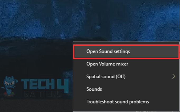 Open Sound Settings