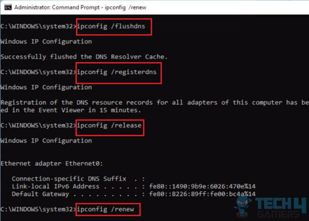Enter The Commands In The Command Prompt