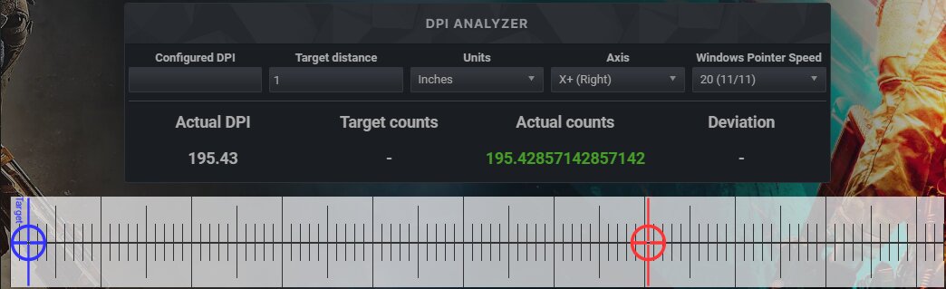 Finding mouse DPI through DPI Analyzer