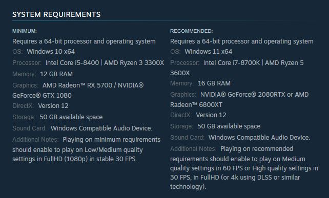 Silent Hill 2 Remake System Requirements