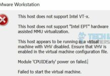 This Host Does Not Support Intel EPT Hardware-Assisted MMU Virtualization