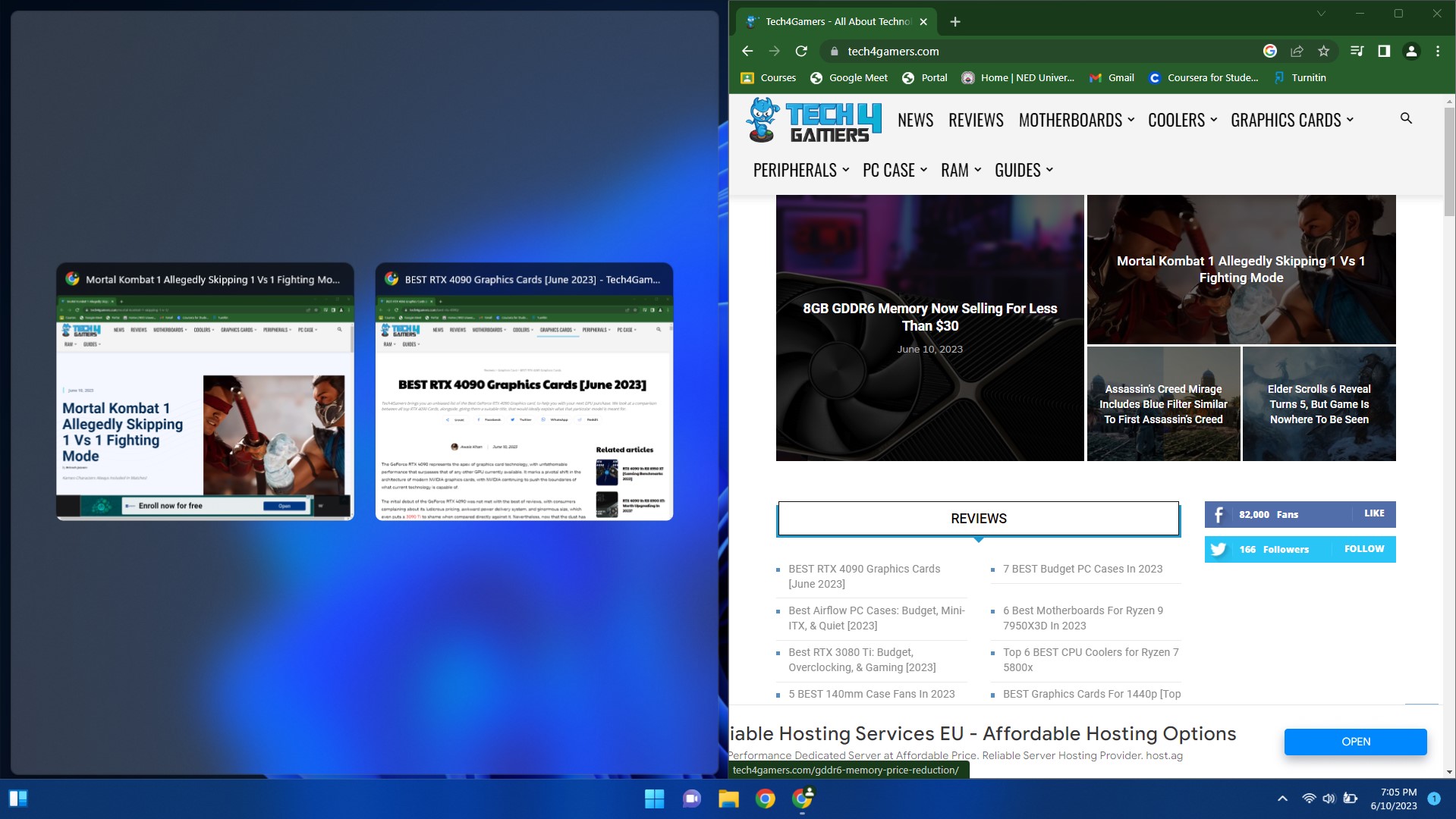 Windows 11 Snap Assist Menu