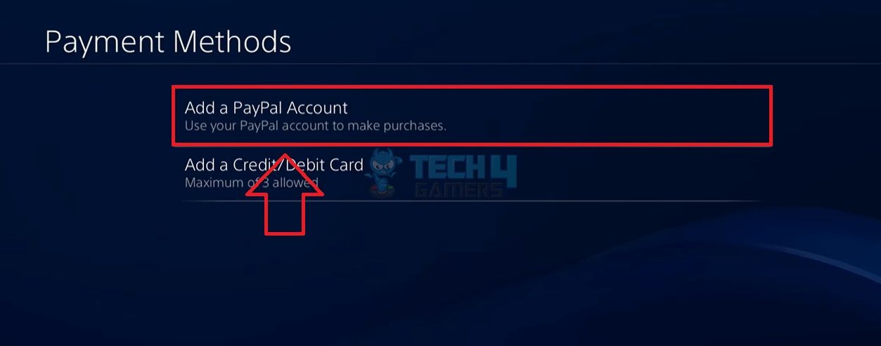 Add PayPal Account Option