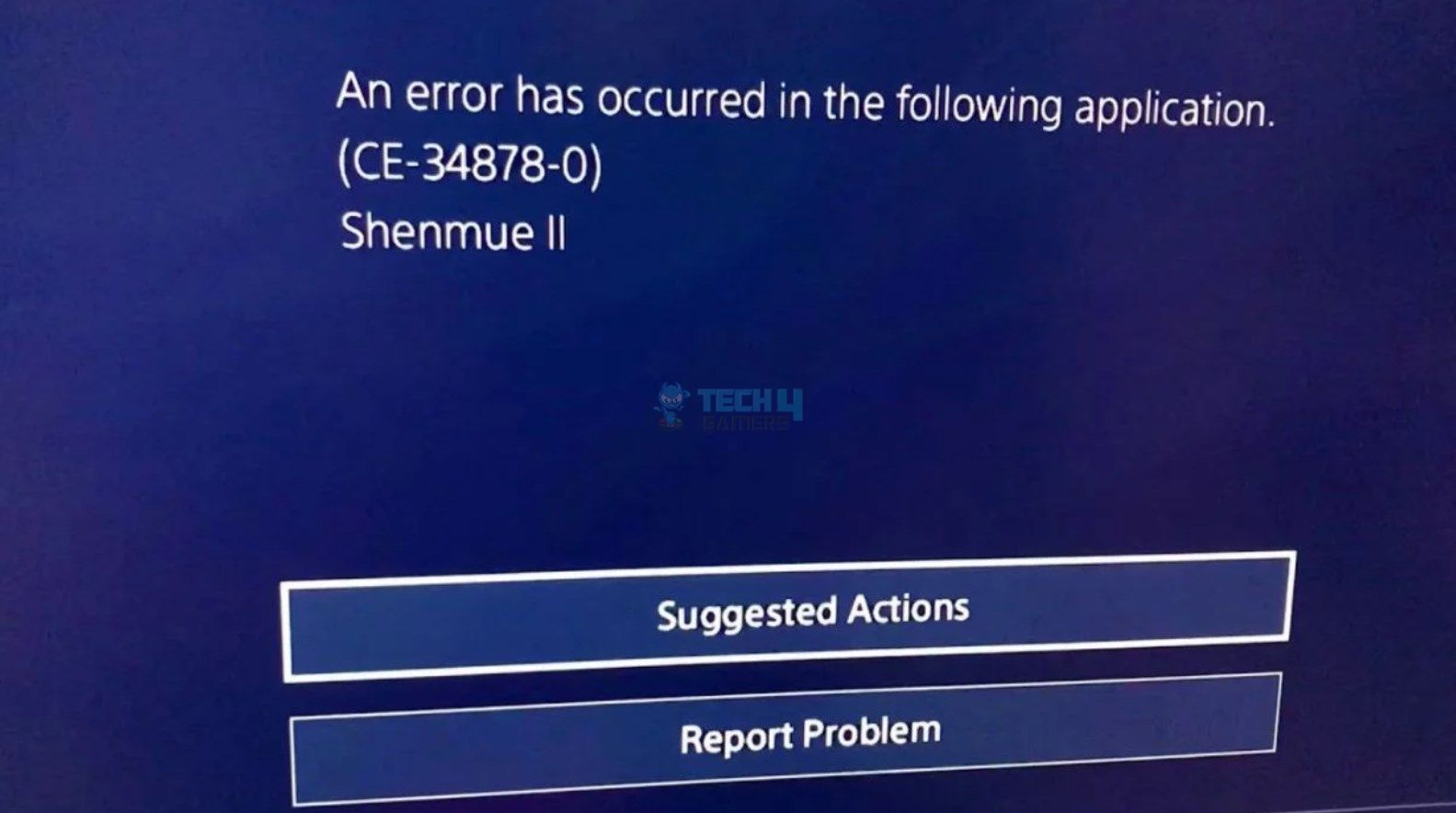 PS4 Error CE-34878-0 