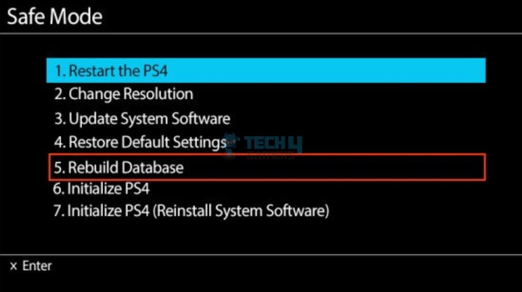 rebuild database on PS4.