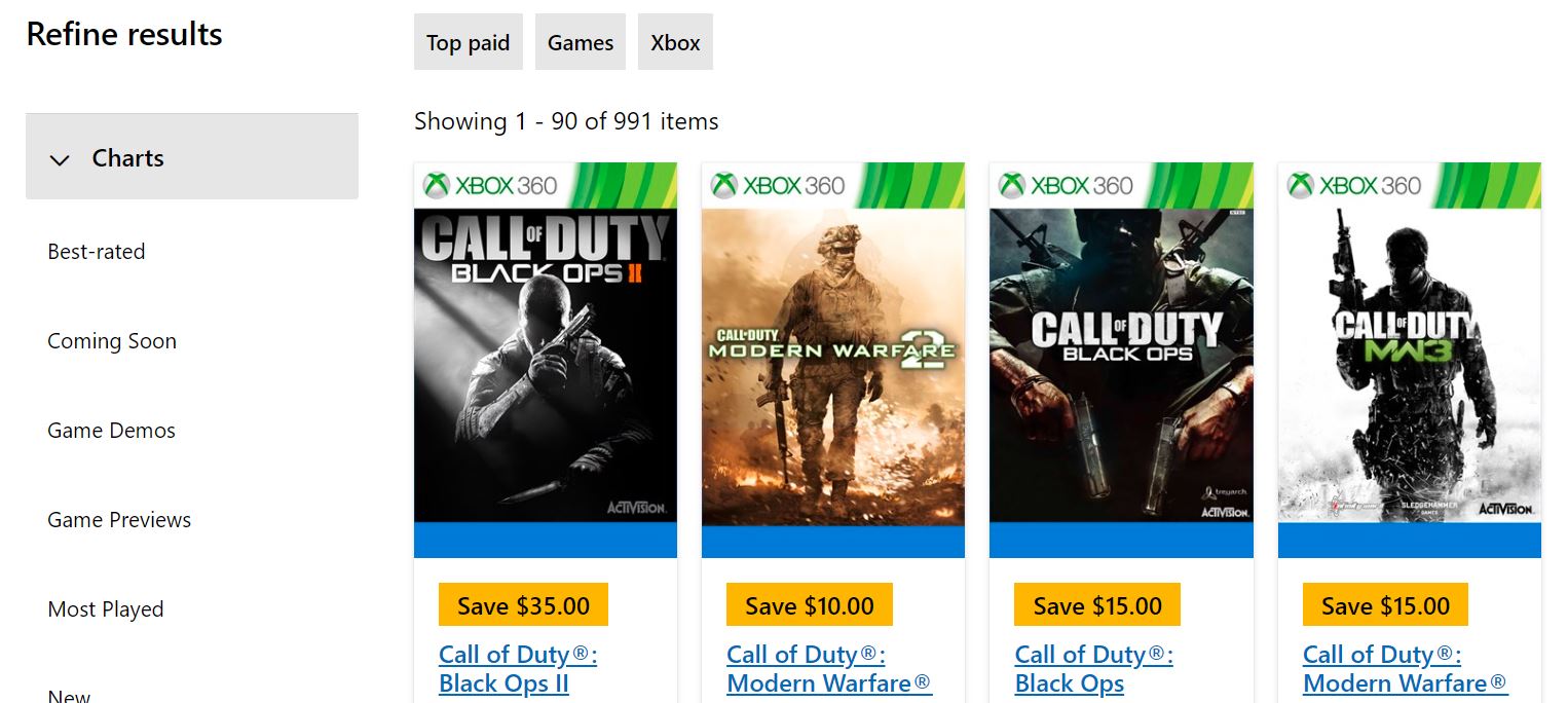 Call of Duty Best Selling Xbox