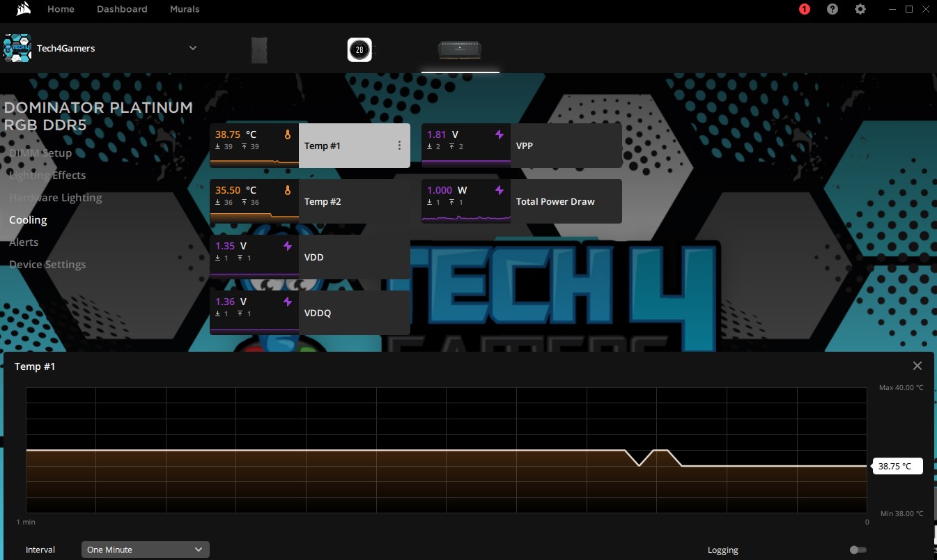 iCUE DOMINATOR PLATINUM RGB DDR5 Settings (Image By Tech4Gamers)