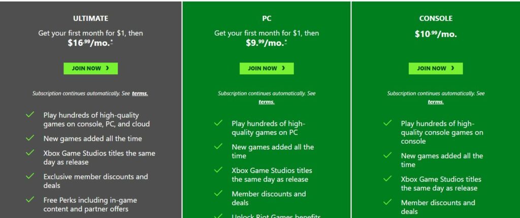 Xbox Game Pass $1 Trial