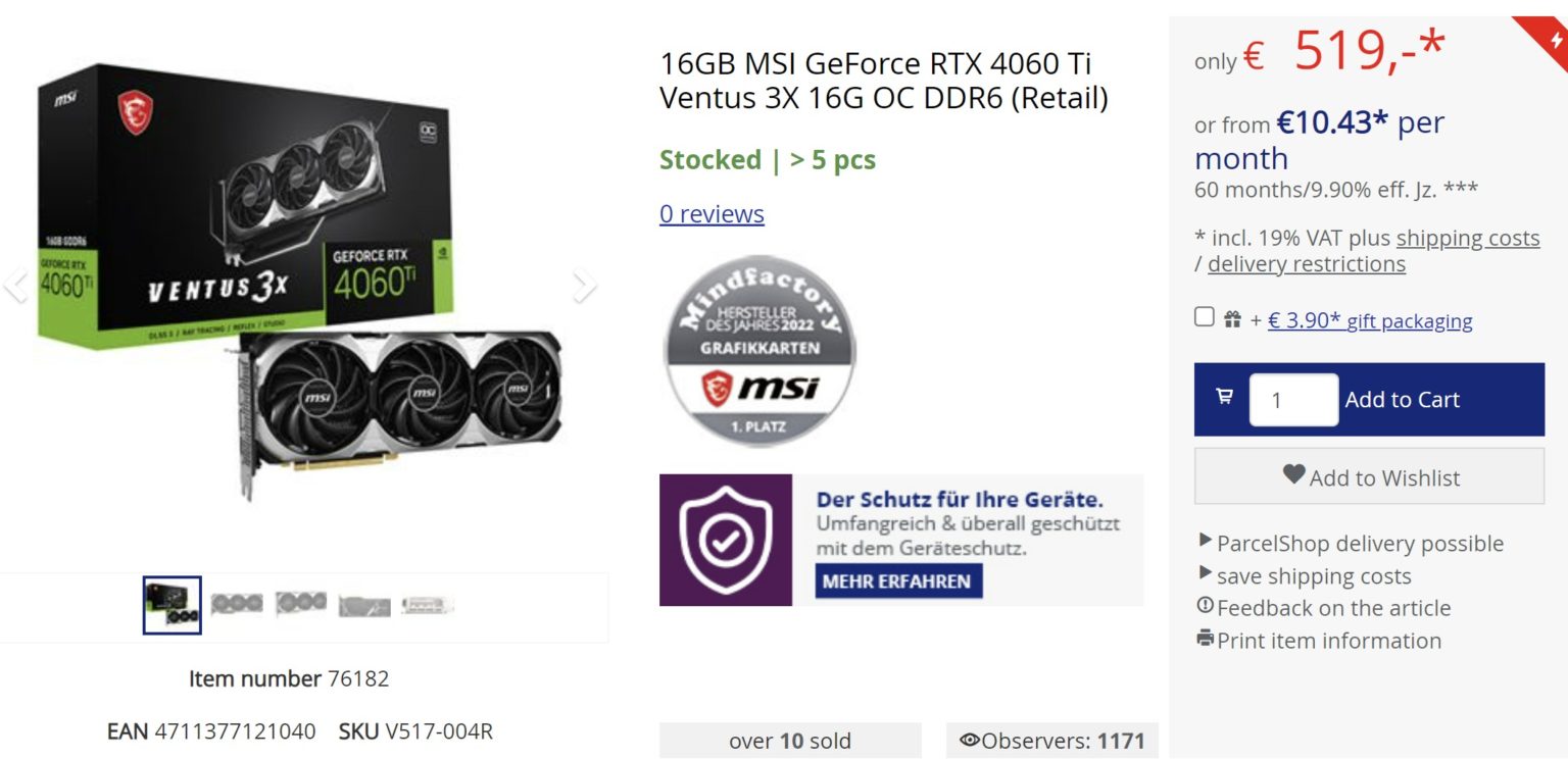 RTX 4060 Ti 16 GB