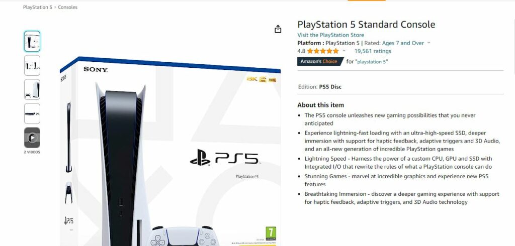 PS5 PlayStation 5 Standard Console