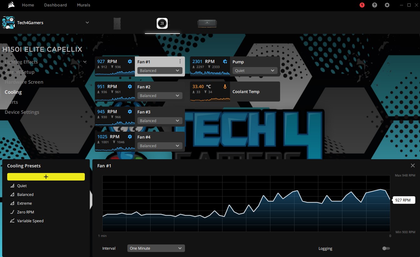 iCUE H150I ELITE CAPELLIX Settings