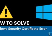 Windows certificate error