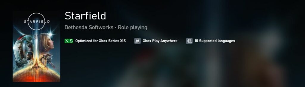 Starfield Xbox Series S|X PC Play Anywhere Cross Save
