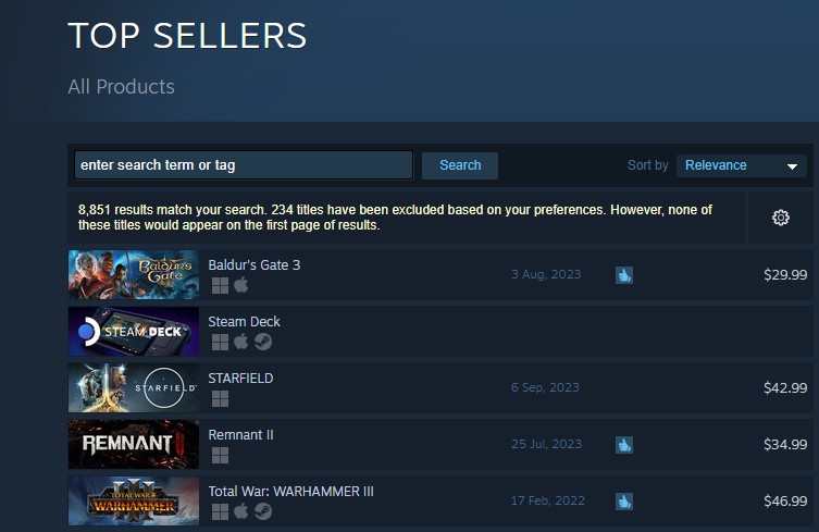 Steam Top Sellers