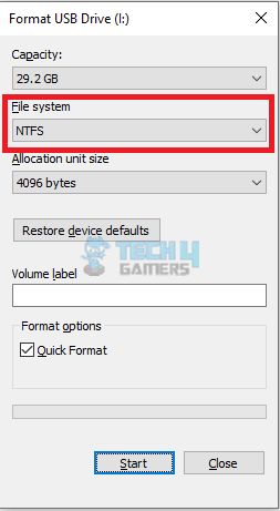 USB Format NTFS