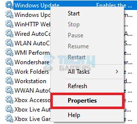 Windows Update Properties