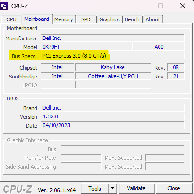 PCI Slot Details Through CPU-Z