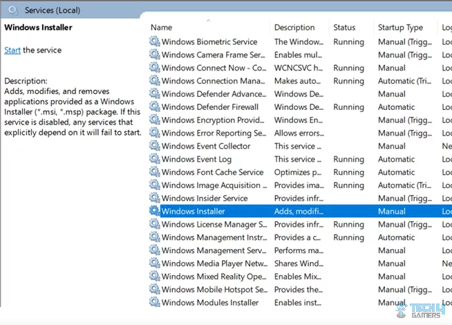 Windows Installer service image