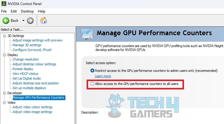 Allow Access To GPU Performance Counters
