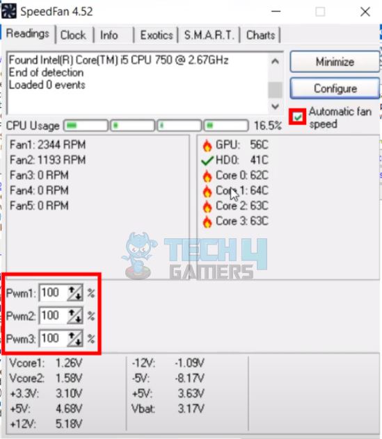 You can go back and change the PWM directly by adjusting the values.