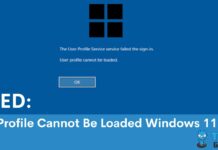 User Profile Cannot Be Loaded Windows 11