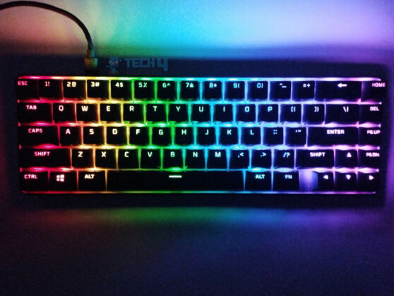 HyperX Alloy Origiins 65 - RGB Lighting in a Dim Environment (Image By Tech4Gamers)