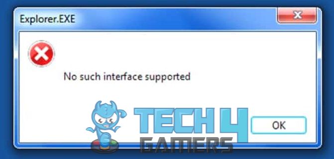 No such interface supported error