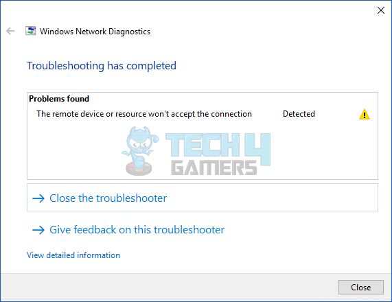 SOLVED The Remote Device Won't Accept The Connection Error