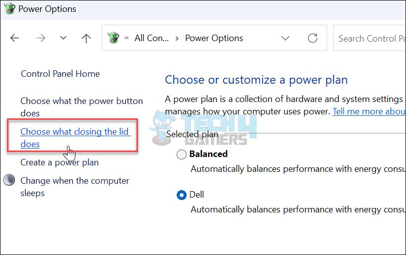 You will see a Define Power button screen. Change the options for When I close the lid.