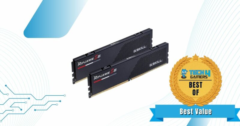 G.Skill Ripjaws S5 32GB (2x16GB) 6000MHz CL30 - Best Value RAM For i9-14900K