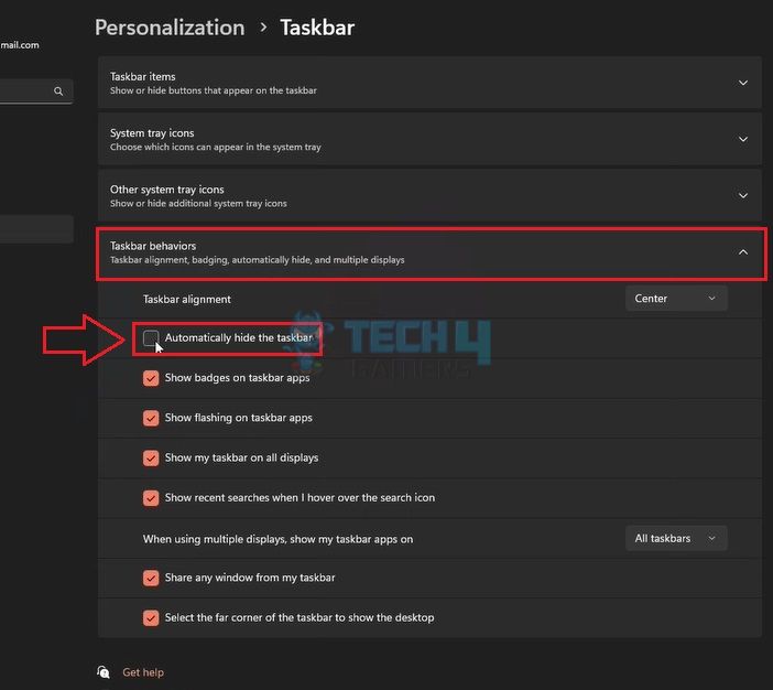 Automatically Hide The Taskbar Option