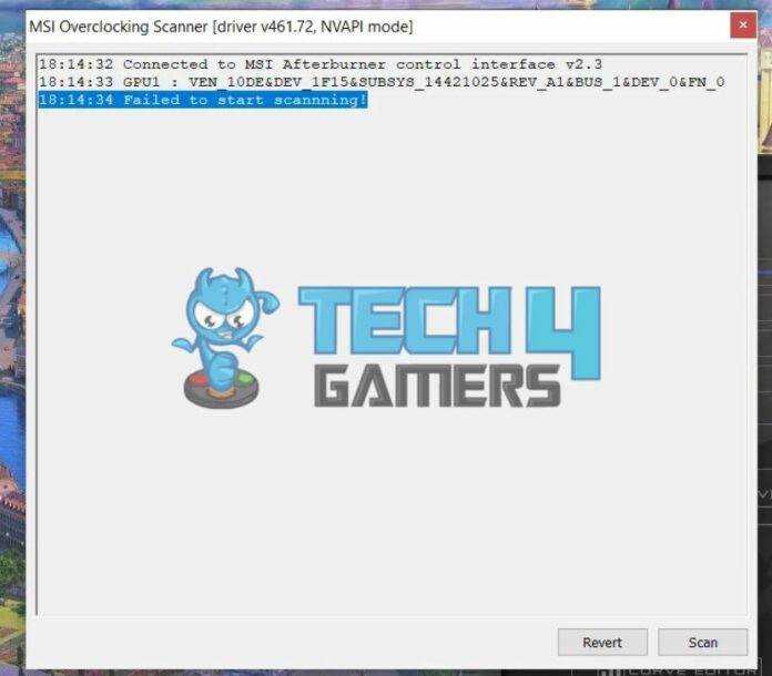 Our fixes for msi overclocking scanner failed to start scanning
