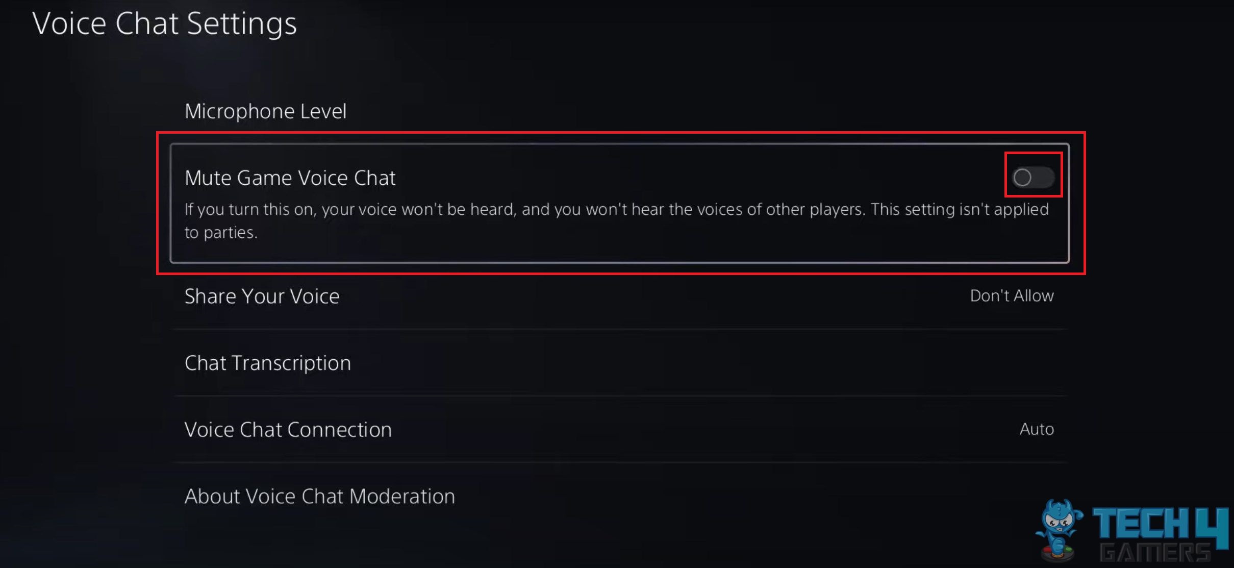 Mute Game Voice Chat option