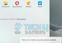 There Are Currently No Power Options Available Error Appears On Clicking Power Icon