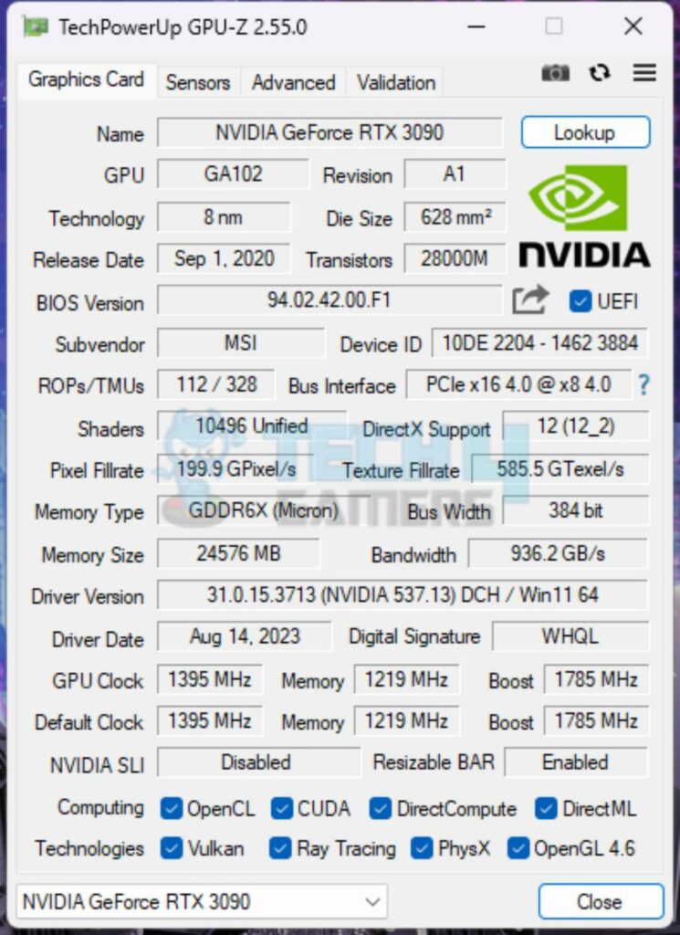 ASRock Z790 NOVA WiFi Motherboard — GPU Z