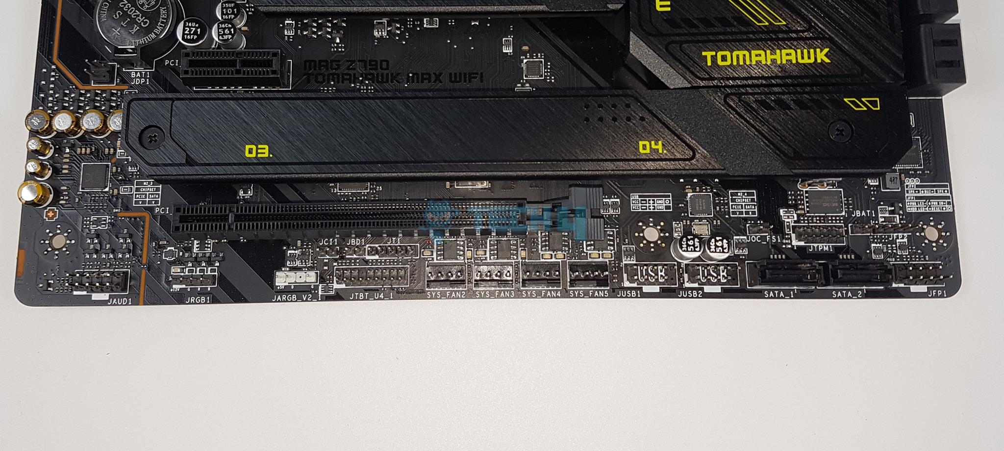 MSI Z790 Tomahawk Max WiFi Motherboard — Bottom Connectors