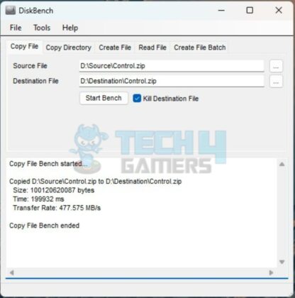 Sabrent Rocket NANO XTRM 1TB - DiskBench - Copy File