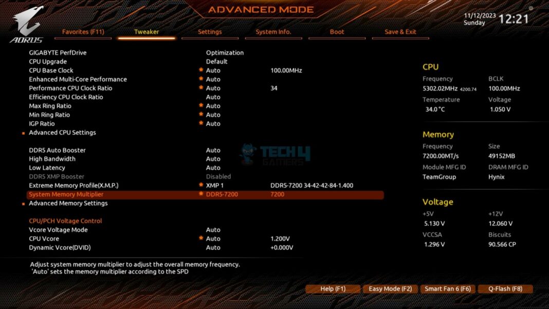 Teamgroup T-Create Expert DDR5 32GB 7200MHz CAS34 kit - BIOS 1